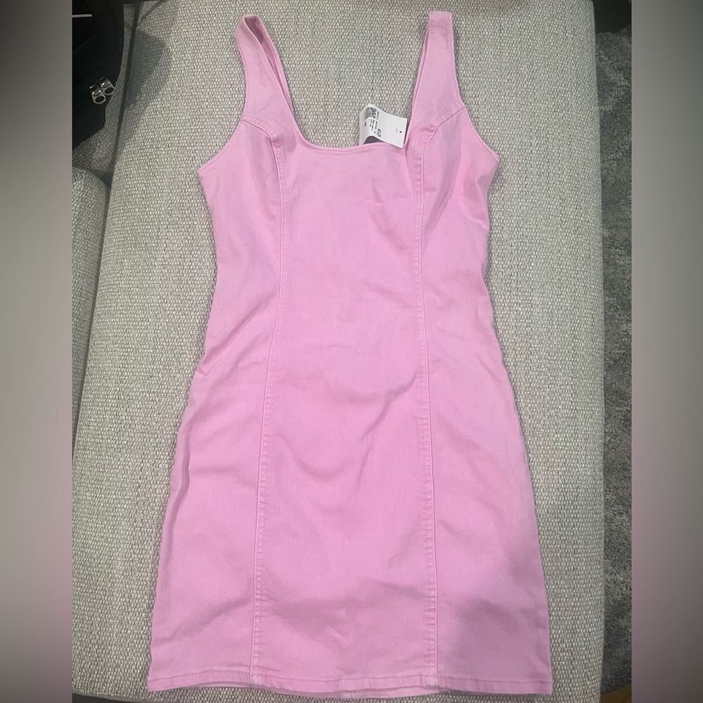 Denim Pink Mini Dress